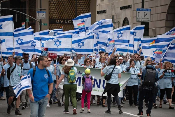 Desfile Dia Israel Junho 2023 Nova Iorque Nova Iorque Eua — Fotografia de Stock