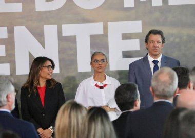 Dünya Çevre Günü 'nde Lula. 5 Haziran 2023, Brezilya Federal Bölgesi: Brezilya Cumhurbaşkanı Luiz Inacio Lula da Silva (PT), Dünya Çevre Günü töreninde Brasilia 'daki Planalto Sarayı' nda düzenlendi..