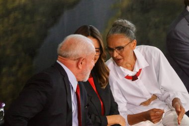 Dünya Çevre Günü 'nde Lula. 5 Haziran 2023, Brezilya Federal Bölgesi: Brezilya Cumhurbaşkanı Luiz Inacio Lula da Silva (PT), Dünya Çevre Günü töreninde Brasilia 'daki Planalto Sarayı' nda düzenlendi..