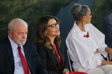 Dünya Çevre Günü 'nde Lula. 5 Haziran 2023, Brezilya Federal Bölgesi: Brezilya Cumhurbaşkanı Luiz Inacio Lula da Silva (PT), Dünya Çevre Günü töreninde Brasilia 'daki Planalto Sarayı' nda düzenlendi..