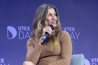 VTEX Günü 'nde Gisele Bundchen. 5 Haziran 2023, Sao Paulo, Brezilya: Gisele Bundchen, VTEX 'in başkanı ve kurucularından Mariano Gomide, Brezilya' nın en önemli isimlerinden biriydi. 