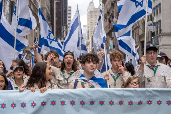 Празднование Парада Израиля 2023 Года Июня 2023 Года Нью Йорк — стоковое фото