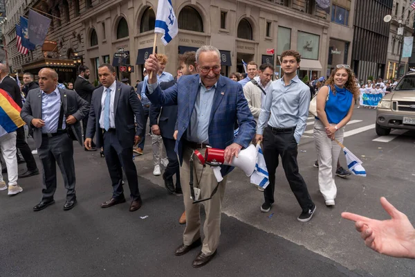 Празднование Парада Израиля 2023 Года Июня 2023 Нью Йорк Нью — стоковое фото