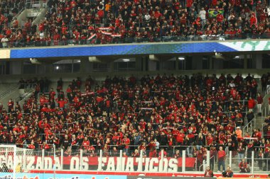 Copa Libertadores: Athletico PR Libertad 'a karşı. 6 Haziran 2023, Curitiba, Parana, Brezilya: Athletico PR ve Libertad arasındaki futbol maçı Arena da Baixada 'da Copa Libertadores' in grup aşaması için geçerli. Athletico 1-0 kazandı..