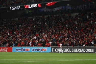 Copa Libertadores: Athletico PR Libertad 'a karşı. 6 Haziran 2023, Curitiba, Parana, Brezilya: Athletico PR ve Libertad arasındaki futbol maçı Arena da Baixada 'da Copa Libertadores' in grup aşaması için geçerli. Athletico 1-0 kazandı..