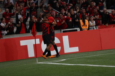 Copa Libertadores: Athletico PR Libertad 'a karşı. 6 Haziran 2023, Curitiba, Parana, Brezilya: Athletico PR ve Libertad arasındaki futbol maçı Arena da Baixada 'da Copa Libertadores' in grup aşaması için geçerli. Athletico 1-0 kazandı..