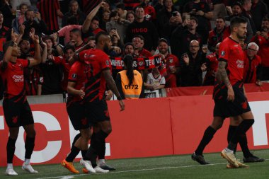 Copa Libertadores: Athletico PR Libertad 'a karşı. 6 Haziran 2023, Curitiba, Parana, Brezilya: Athletico PR ve Libertad arasındaki futbol maçı Arena da Baixada 'da Copa Libertadores' in grup aşaması için geçerli. Athletico 1-0 kazandı..