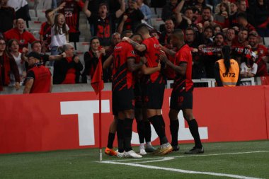 Copa Libertadores: Athletico PR Libertad 'a karşı. 6 Haziran 2023, Curitiba, Parana, Brezilya: Athletico PR ve Libertad arasındaki futbol maçı Arena da Baixada 'da Copa Libertadores' in grup aşaması için geçerli. Athletico 1-0 kazandı..