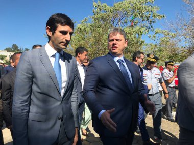 Sao Paulo valisi Tarcisio itfaiyecilerin mezuniyetine katılıyor. 7 Haziran 2023, Franco da Rocha, Sao Paulo, Brezilya: Sao Paulo Valisi, Tarcisio de Freitas, İtfaiyeci Kursu Mezuniyet Töreni 'ne katıldı.