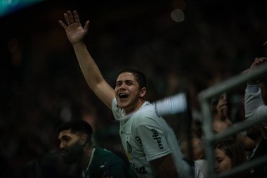 Sao Paulo (SP), 06 / 07 / 2023 - LIBERTADORES / PALMEIRAS X BARCELONA (EQU) - Palmeiras ve Barcelona arasında oynanan karşılaşmada Palmeiras taraftarları, Copa Conmebol Libertadores 2023 'ün grup safhasının 5. turu için geçerli,