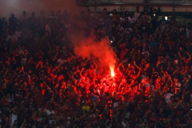 Rio de Janeiro (RJ), 06 / 08 / 2023 - LIBERTADORES / FLAMENGO / RACING / RJ - Flamengo ve Racing arasında oynanan ve grup aşamaları için geçerli olan maçta Flamengo taraftarları. Grup A, Libertadores da America 2023, Mario Filho Stadyumu 'nda (Maracana)