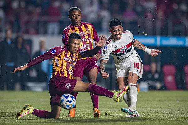 SAO PAULO (SP), 06 / 08 / 2023 - COPA SUL-AMERICANA / SAO PAULO X TOLIMA - Luciano Sao Paulo ve Tolima arasındaki maç sırasında, Cicero Pompeu de Toledo Stadyumu 'nda düzenlenen Copa Sudamericana' nın beşinci turu için geçerliydi.