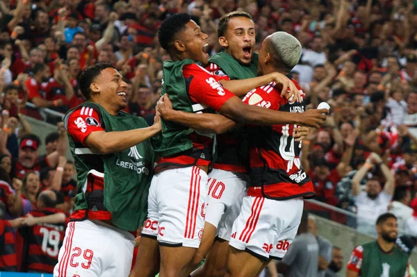 Rio Janeiro 2023 Libertadores Flamengo Racing Wesley Flamengo Segna Celebra — Foto Stock