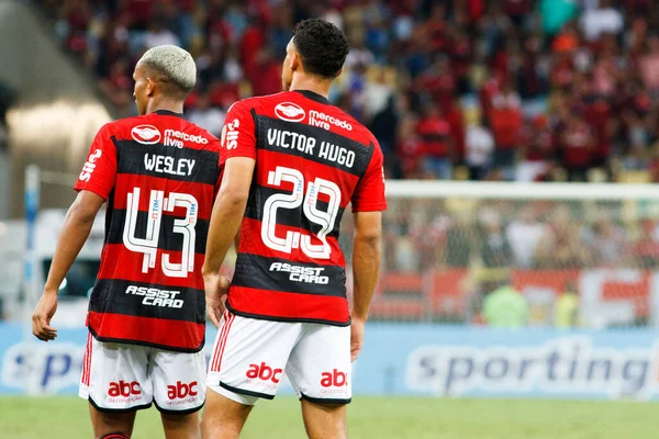 Rio Janeiro 2023 Libertadores Flamengo Racing Wesley Flamengo Und Vitor — Stockfoto