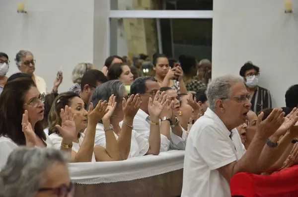 Natal Brazylia 2023 Uroczystość Bożego Ciała Parafii Santa Rita Cassia — Zdjęcie stockowe