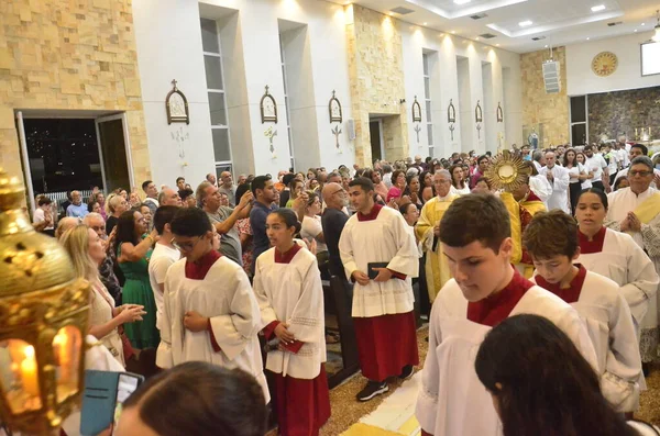 Natal Brazílie 2023 Solemnity Corpus Christi Farnosti Santa Rita Cassia — Stock fotografie