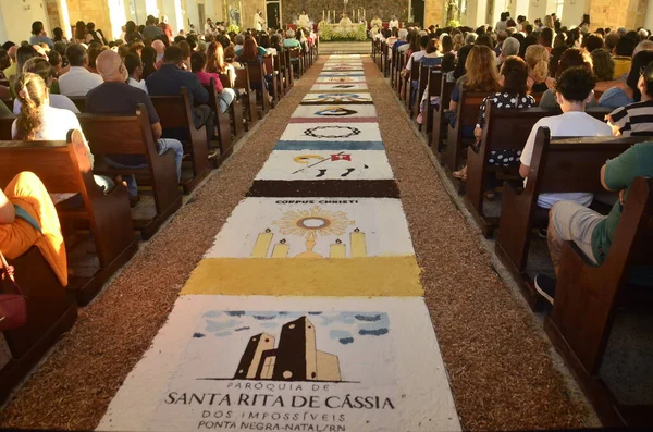 Natal Brazil 2023 Solemnity Corpus Christi Parish Santa Rita Cassia — Stock Photo, Image
