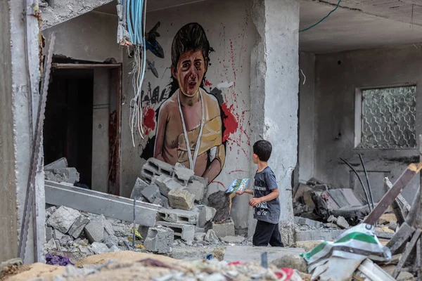 Palestinos Revivem Festival Arte Sob Título Ocupação Mata Infância Junho — Fotografia de Stock