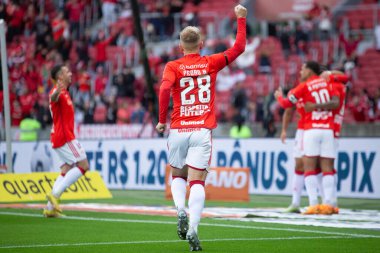 PORTO ALEGRE (RS), Brezilya 06 / 11 / 2023 - Brasileirao 'nun 10. turu için geçerli olan Inter ve Vasco arasındaki maç, 11 Haziran Pazar günü öğleden sonra Porto Alegre' nin güney bölgesinde Estadio Beira-Rio 'da yapıldı.