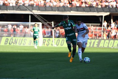 SAO PAULO (SP), Brezilya 06 / 11 / 2023 - Sao Paulo ve Palmeiras arasındaki maç, 2023 Brezilya Şampiyonası 'nın 10. turu için geçerli, bu Pazar öğleden sonra, Morumbi' de, 11 Haziran 2023. 