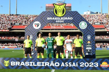 SAO PAULO (SP), Brezilya 06 / 11 / 2023 - Sao Paulo ve Palmeiras arasındaki maç, 2023 Brezilya Şampiyonası 'nın 10. turu için geçerli, bu Pazar öğleden sonra, Morumbi' de, 11 Haziran 2023. 