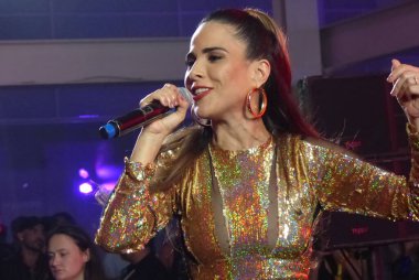 Wanessa, LGBTQIA + Parade partisinden sonra Camarote Pride 'da sahne almaktadır. 11 Haziran 2023, Sao Paulo, Brezilya: Brezilyalı şarkıcı Wanessa son üçlüden hemen sonra Rua da Consolacao 'daki Caoa Hyunday' da Camarote Pride 'da sahne aldı.