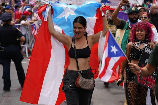 2023 Národní Portorikánský Den Průvodu Června 2023 New York Usa — Stock fotografie