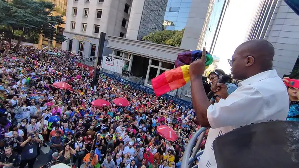 Sao Paulo 2023 Lgbtqia Parade Pride 브라질 실비오 루이스 알메이다 — 스톡 사진