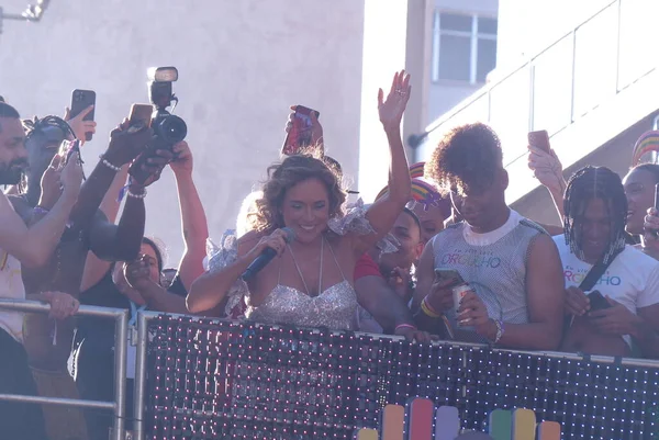 Sao Paulo 2023 Lgbtqia Parade Pride Singer Daniela Mercury Performs — Stock Photo, Image