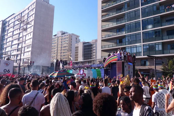 Sao Paulo 2023 Lgbtqia Parade Pride Sängerin Daniela Mercury Tritt — Stockfoto