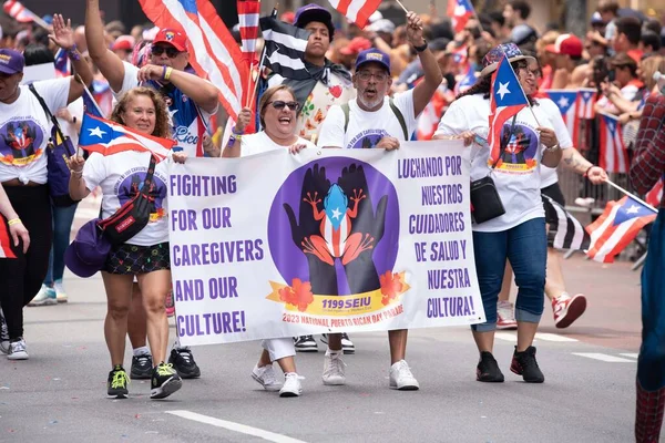 Défilé Journée Portoricaine New York New York Juin 2023 États — Photo