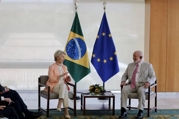 Möte Med Europeiska Kommissionens Ordförande Palacio Planalto Juni 2023 Brasilia — Stockfoto