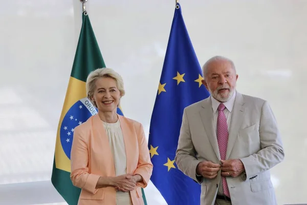 Meeting President European Commission Palacio Planalto June 2023 Brasilia Distrito — Stock Photo, Image