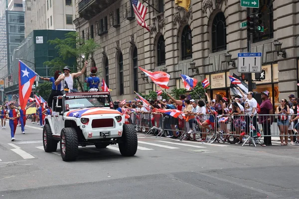 Krajowa Parada Dnia Portorykańskiego Czerwca 2023 Nowy Jork Usa Parada — Zdjęcie stockowe