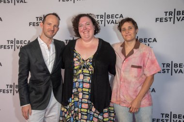 Alan Wake 2: Building a World Of Fear - 2023 Tribeca Festival. June 13, 2023, New York, New York, USA: Jon Reed, Allison Carter and Julia Thompson attend The Adults premiere during the 2023 Tribeca Festival at SVA Theatre on June 13, 2023 clipart