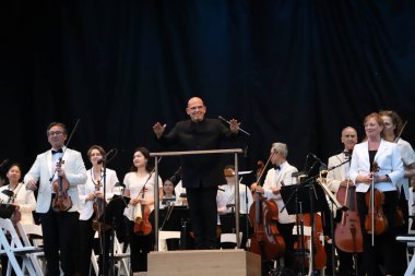 Parktaki New York Filarmoni Konserleri. 14 Haziran 2023, New York, ABD: New York Filarmoni Orkestrası da dahil olmak üzere birçok kişinin katılımıyla New York 'taki Central Park Great Lawn' da düzenlenen Parklardaki konserler.