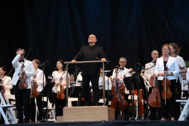 Parktaki New York Filarmoni Konserleri. 14 Haziran 2023, New York, ABD: New York Filarmoni Orkestrası da dahil olmak üzere birçok kişinin katılımıyla New York 'taki Central Park Great Lawn' da düzenlenen Parklardaki konserler.