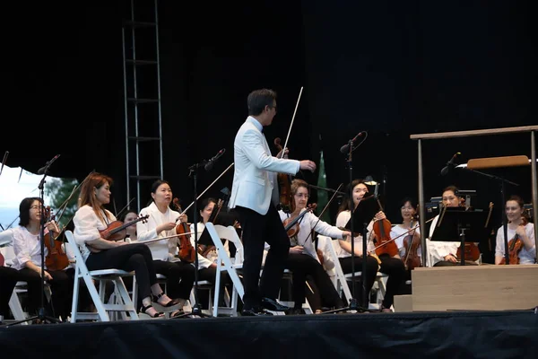 Koncerty Filharmonii Nowojorskiej Parkach Czerwca 2023 Nowy Jork Usa Koncerty — Zdjęcie stockowe