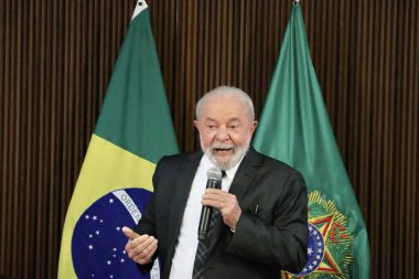 Brezilya Başkanıyla Bakanlar Toplantısı. 15 Haziran 2023. Brasilia, Federal Bölge, Brezilya: Brezilya Federatif Cumhuriyeti Başkanı Luiz Inacio Lula da Silva, Perşembe sabahı bir bakanlar kurulu toplantısı düzenledi.