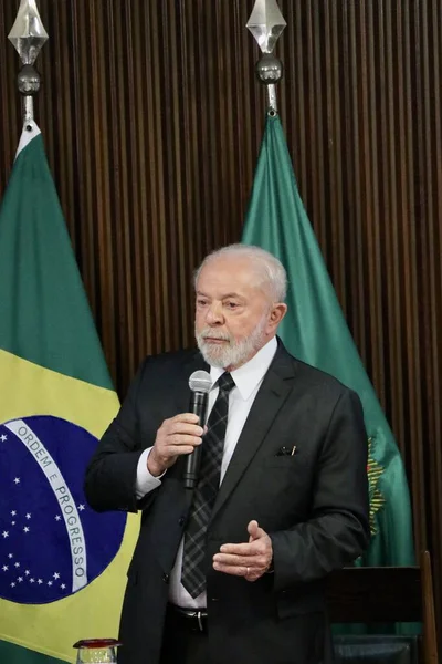 Міністерство Зустрічається Президентом Бразилії Червня 2023 Року Бразиліа Федеральний Округ — стокове фото