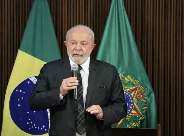 Miniszteri Találkozó Brazil Elnökkel 2023 Június Brasilia Szövetségi Körzet Brazília — Stock Fotó
