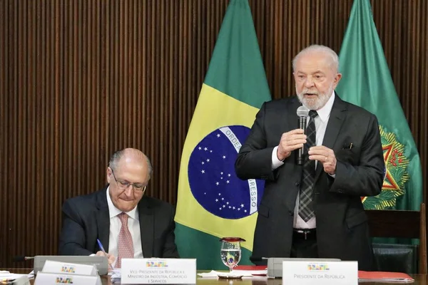 Министерская Встреча Президентом Бразилии Июня 2023 Года Бразилиа Федеральный Округ — стоковое фото