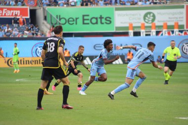 2023 MLS Normal Sezon: New York City FC, Columbus Crew 'a karşı. 17 Haziran 2023, New York, ABD: New York City FC ve Columbus Crew arasındaki futbol maçı, Major League Soccer (MLS) Doğu Konferansı için geçerli, New York Yankee Stadyumu 'nda