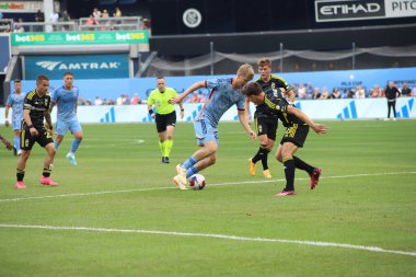 2023 MLS Normal Sezon: New York City FC, Columbus Crew 'a karşı. 17 Haziran 2023, New York, ABD: New York City FC ve Columbus Crew arasındaki futbol maçı, Major League Soccer (MLS) Doğu Konferansı için geçerli, New York Yankee Stadyumu 'nda