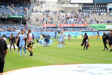2023 MLS Normal Sezon: New York City FC, Columbus Crew 'a karşı. 17 Haziran 2023, New York, ABD: New York City FC ve Columbus Crew arasındaki futbol maçı, Major League Soccer (MLS) Doğu Konferansı için geçerli, New York Yankee Stadyumu 'nda
