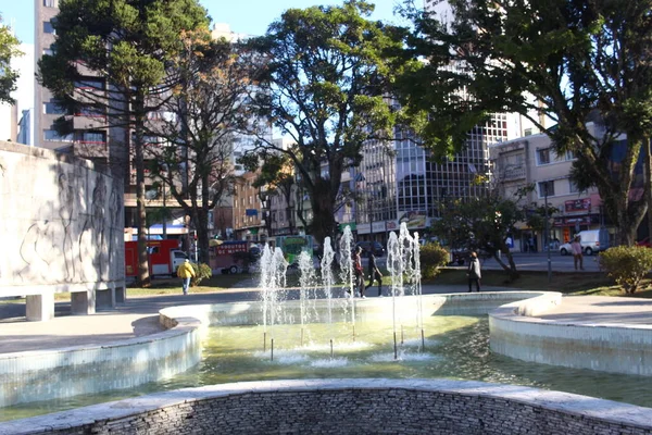 Curitiba Brasil 2023 Noticias Comienzo Semana Con Baja Temperatura Capital — Foto de Stock
