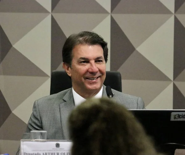 Brasilia 2023 Deputato Federale Presidente Della Cpmi Arthur Oliveira Maia — Foto Stock