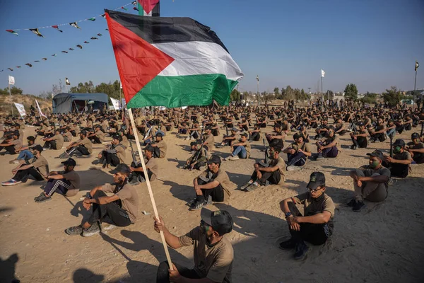 Islamiska Jihad Rörelsen Gaza Organiserar Öppningsceremonin För Thar Ahrar Lägren — Stockfoto