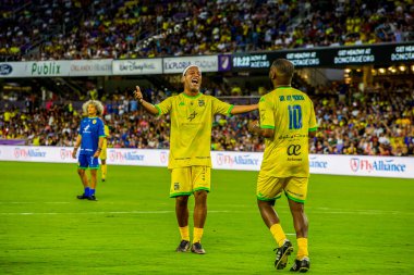 Orlando (ABD), Orlando City 'deki Exploria Stadyumu' nda eski oyuncular Ronaldinho ve Roberto Carlos tarafından düzenlenen festivalin ikinci sayısı.. 