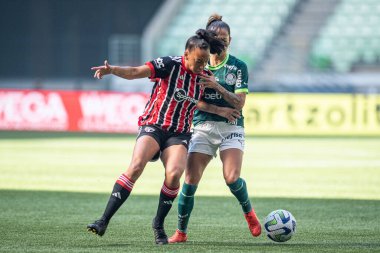 Sao Paulo (SP), Brezilya 06 / 25 / 2023 - Palmeiras ve Sao Paulo arasındaki maç, Allianz Parque 'da düzenlenen Brezilya Kadınlar Futbol Şampiyonası çeyrek finalinin ikinci ayağı için geçerli.